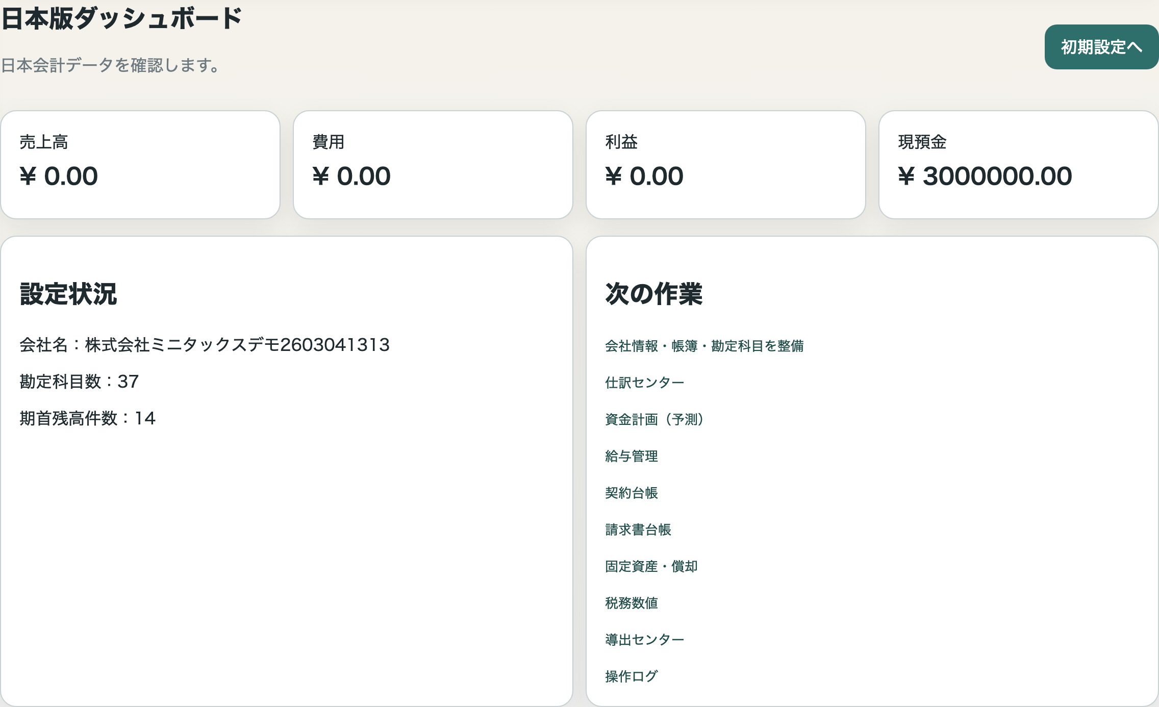 ゼイリンクの日本語経営ダッシュボード