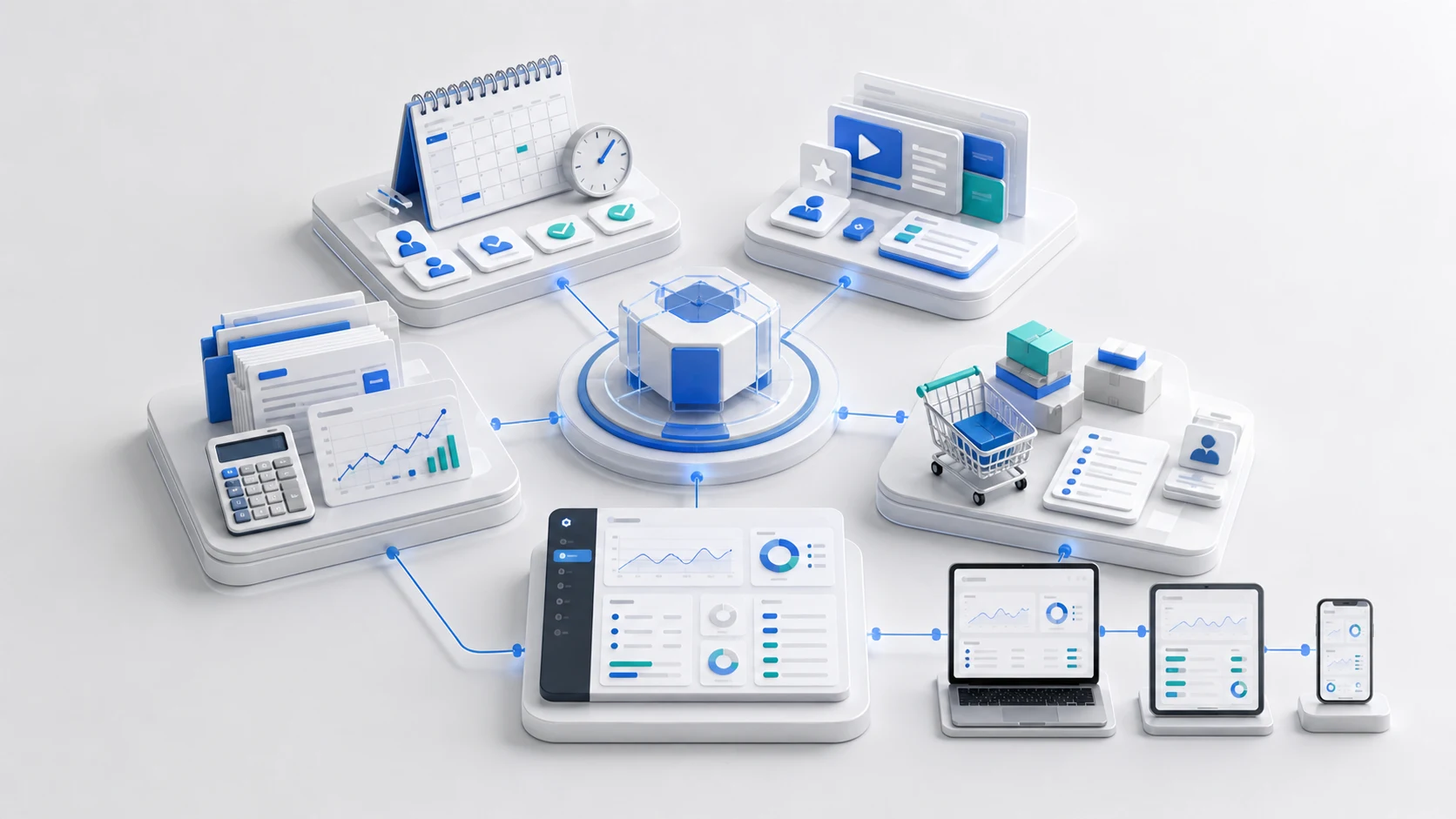 A real team working with connected business processes, data, and systems